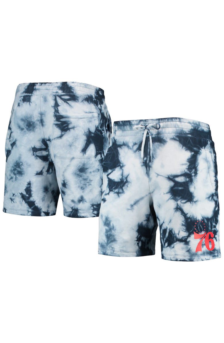 New Era Men's New Era Royal Philadelphia 76ers Fleece Tie-Dye Shorts, Main, color, Royal