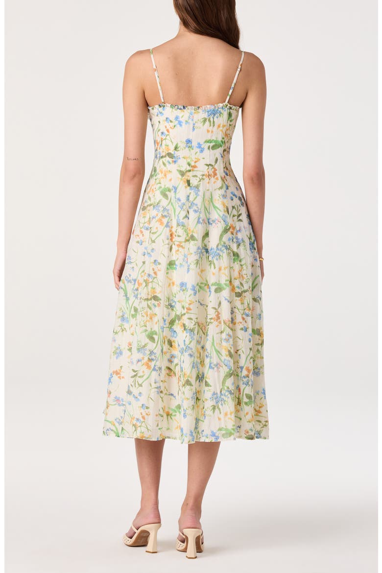Jaylynn Ruffle Seamed Dress, Alternate, color, IVORY BLUE FLORAL