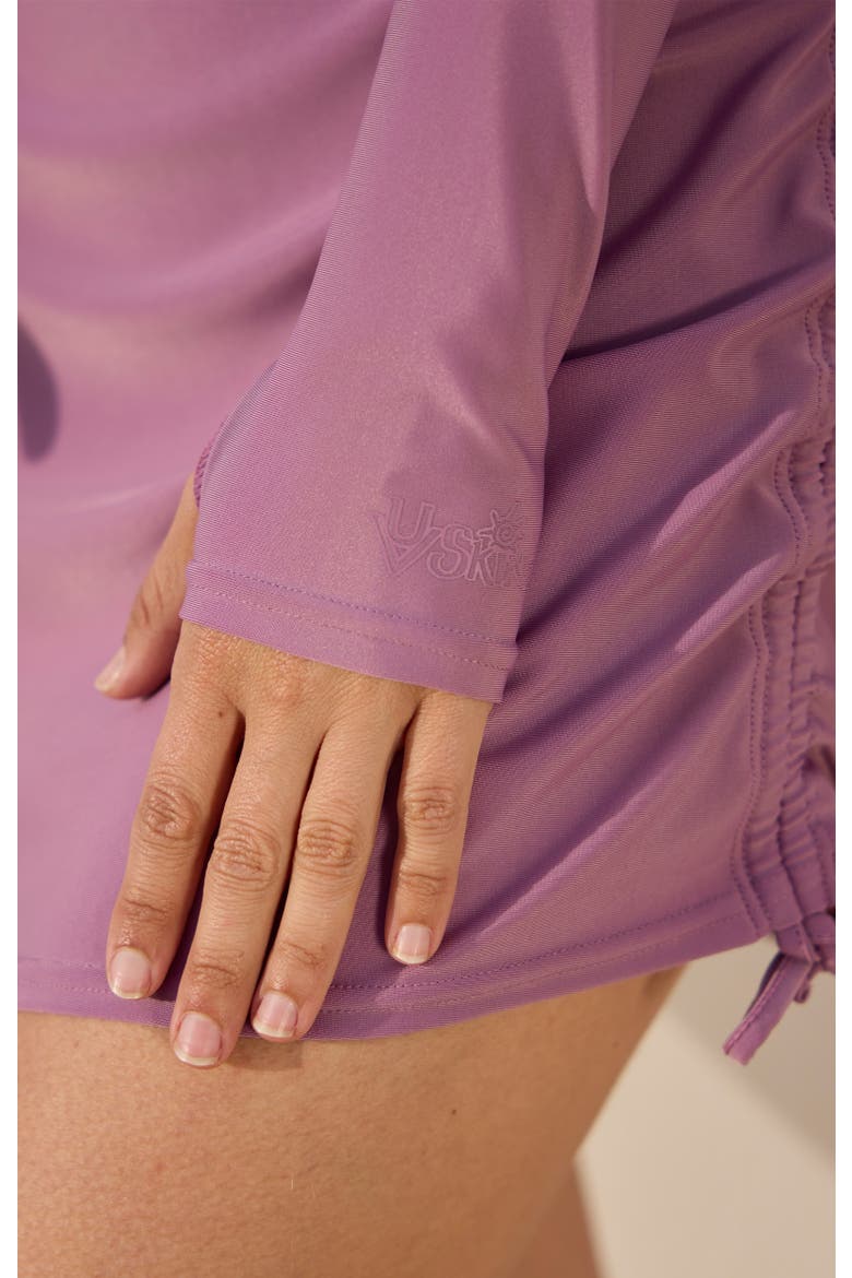Convertible Swim Shirtdress, Alternate, color, Grape