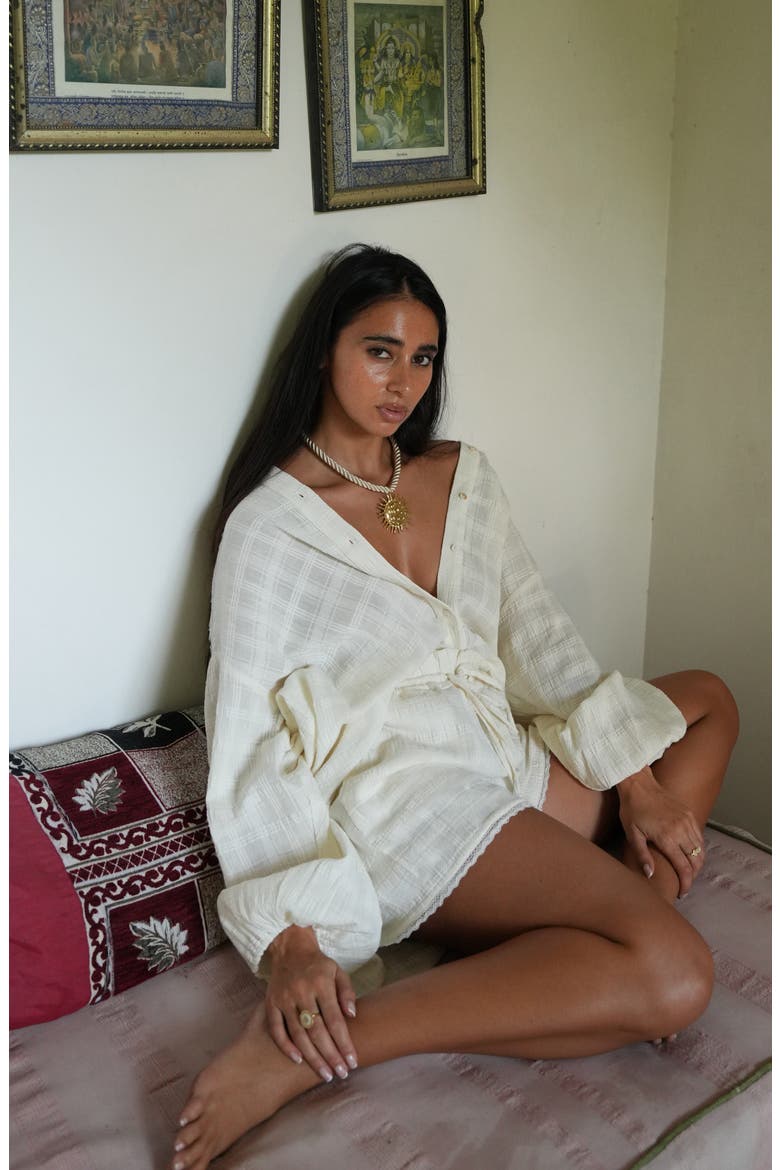 Leilani Cutout Shirt, Alternate, color, OFF WHITE