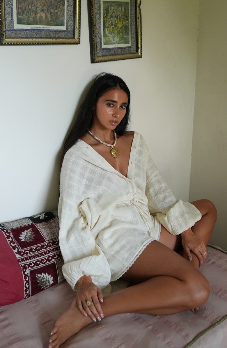 Talisman the Label Leilani Cutout Shirt, Alternate, color, Off White