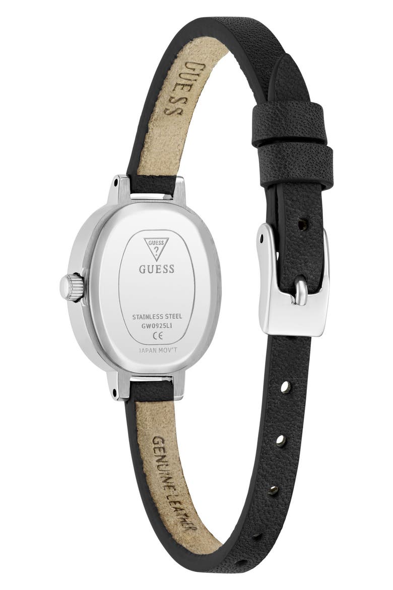 Oblong Crystal Marker Watch, 21mm, Alternate, color, BLACK