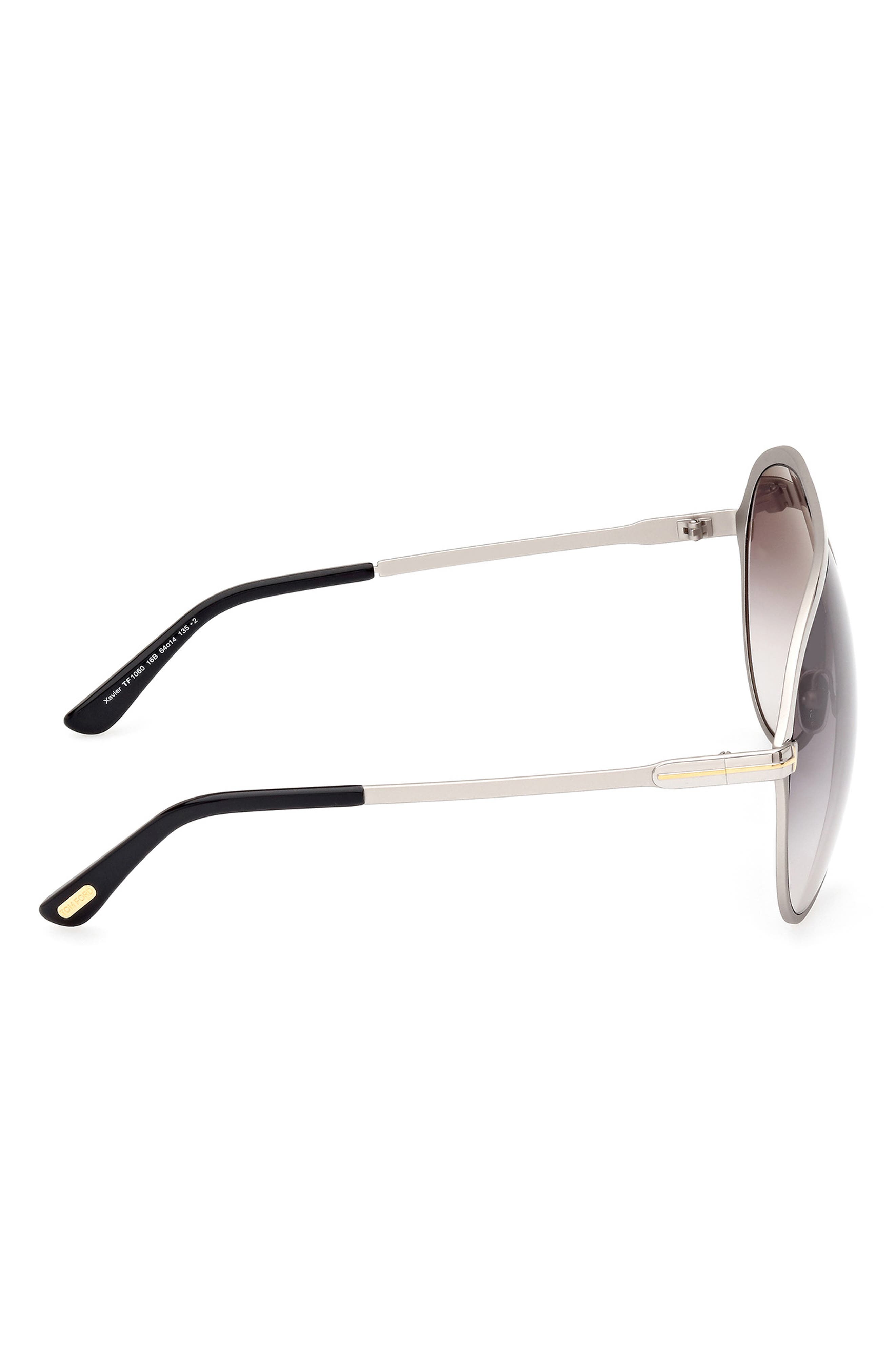 TOM FORD Xavier 64mm Gradient Oversize Pilot Sunglasses