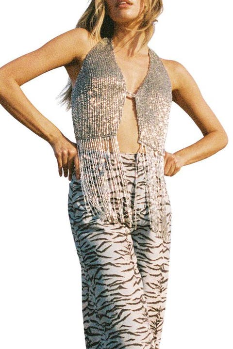 Bugle Bead Tassel Top