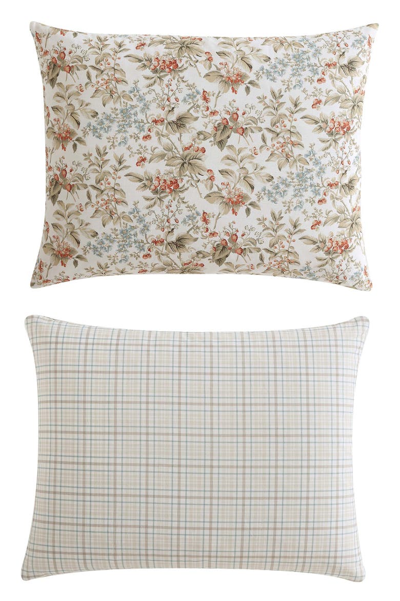 Cotton 3-Piece Comforter & Sham Quilt Set, Alternate, color, PERSIMMON/ WHEAT