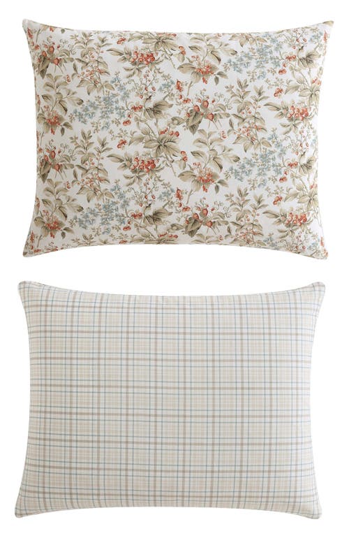 Laura Ashley 3-piece Comforter & Sham Quilt Set In Persimmon/wheat