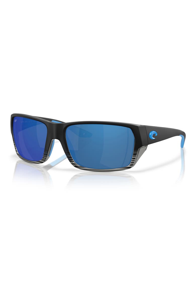 Tailfin 60mm Polarized Sunglasses, Alternate, color, MATTE SMOKE CRYSTAL / BLUE