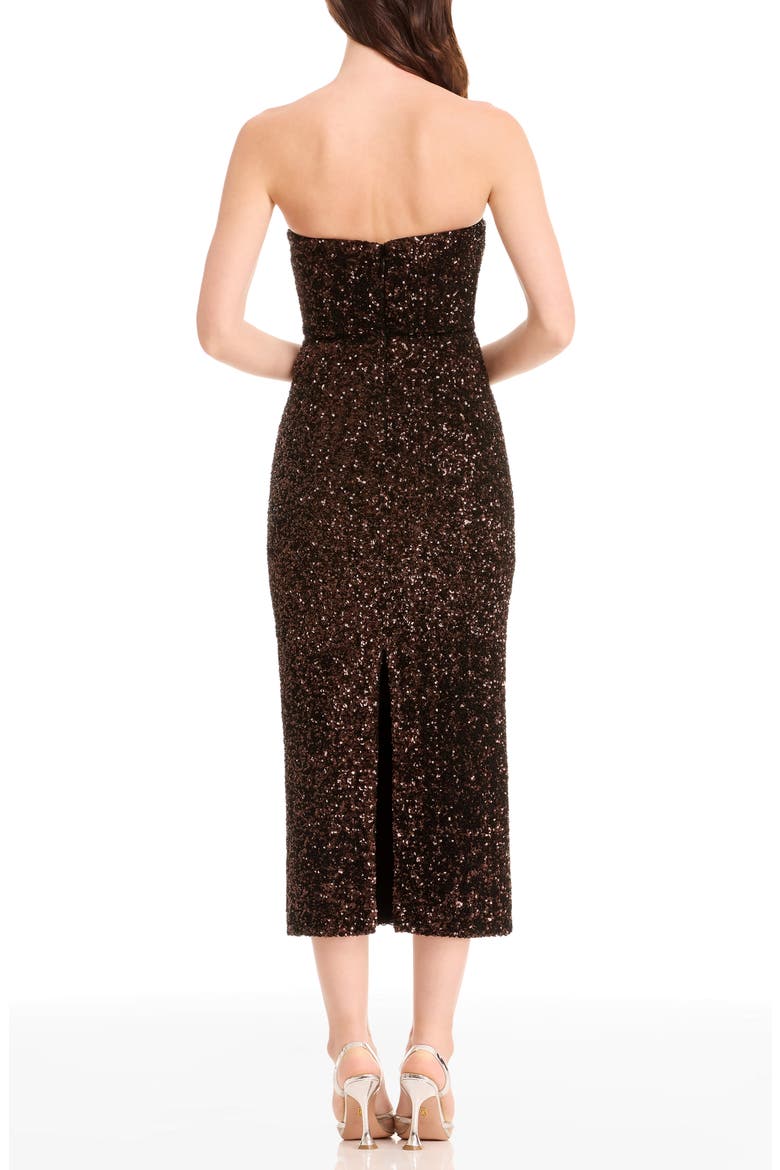 Vada Paillette Strapless Gown, Alternate, color, MOCHA