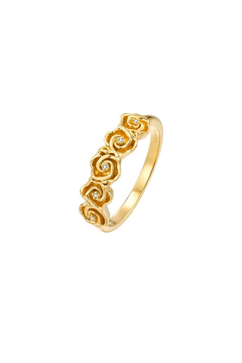 Rosie Diamond Ring | 5 natural diamonds | 925 Sterling Silver | Ring | 7 | Yellow 18k-Gold Plated, Main, color, Yellow 18k Gold Plated