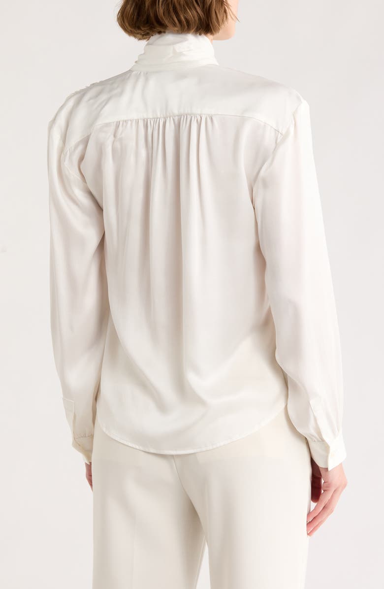 CISSA The Tie Neck Top, Alternate, color, White Sueded Silk