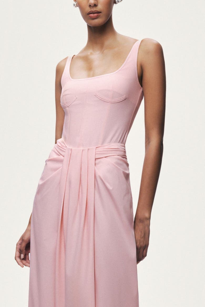 Boned Detail Bodysuit, Alternate, color, Pink