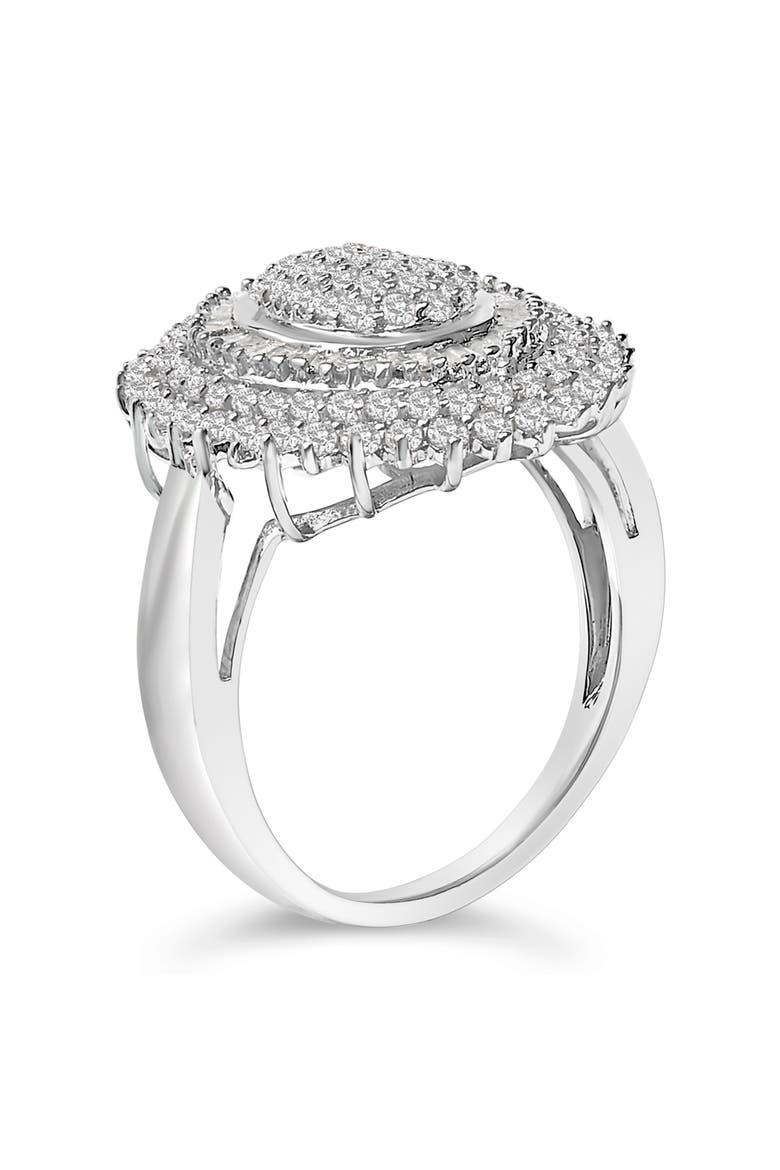 Sterling Silver 2.0 Cttw Diamond Oval Halo Cocktail Ring, Alternate, color, Silver