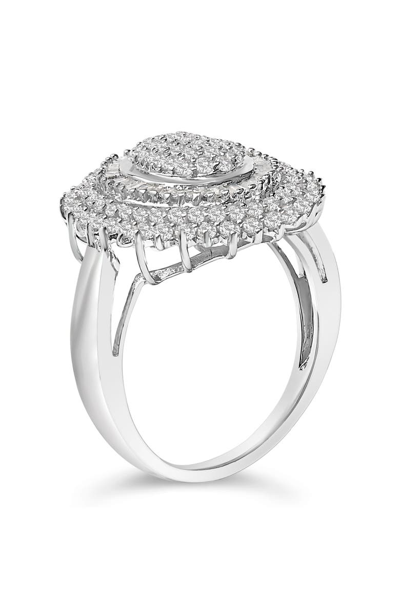 Haus of Brilliance Sterling Silver 2.0 Cttw Diamond Oval Halo Cocktail Ring, Alternate, color, Silver
