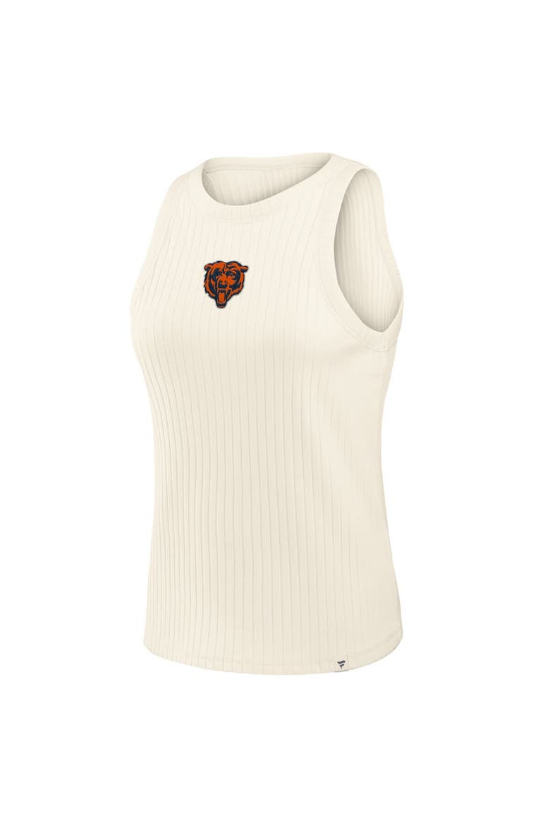 Women's Fanatics Cream Chicago Bears Star Play Tri-Blend Ribbed Tank Top, Alternate, color, Cream