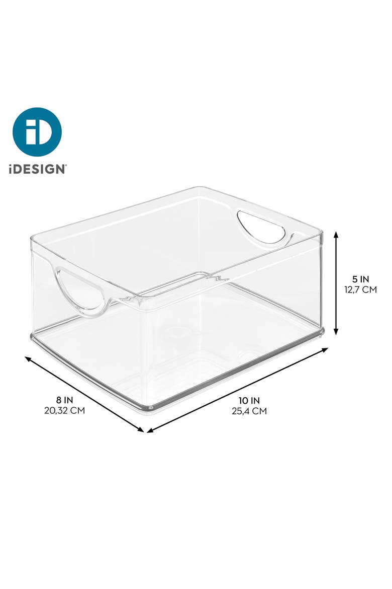 Pantry Organizer Bins with Handles - Storage Bins for Cabinets or Fridge - Set of 4 - Clear, Alternate, color, Clear