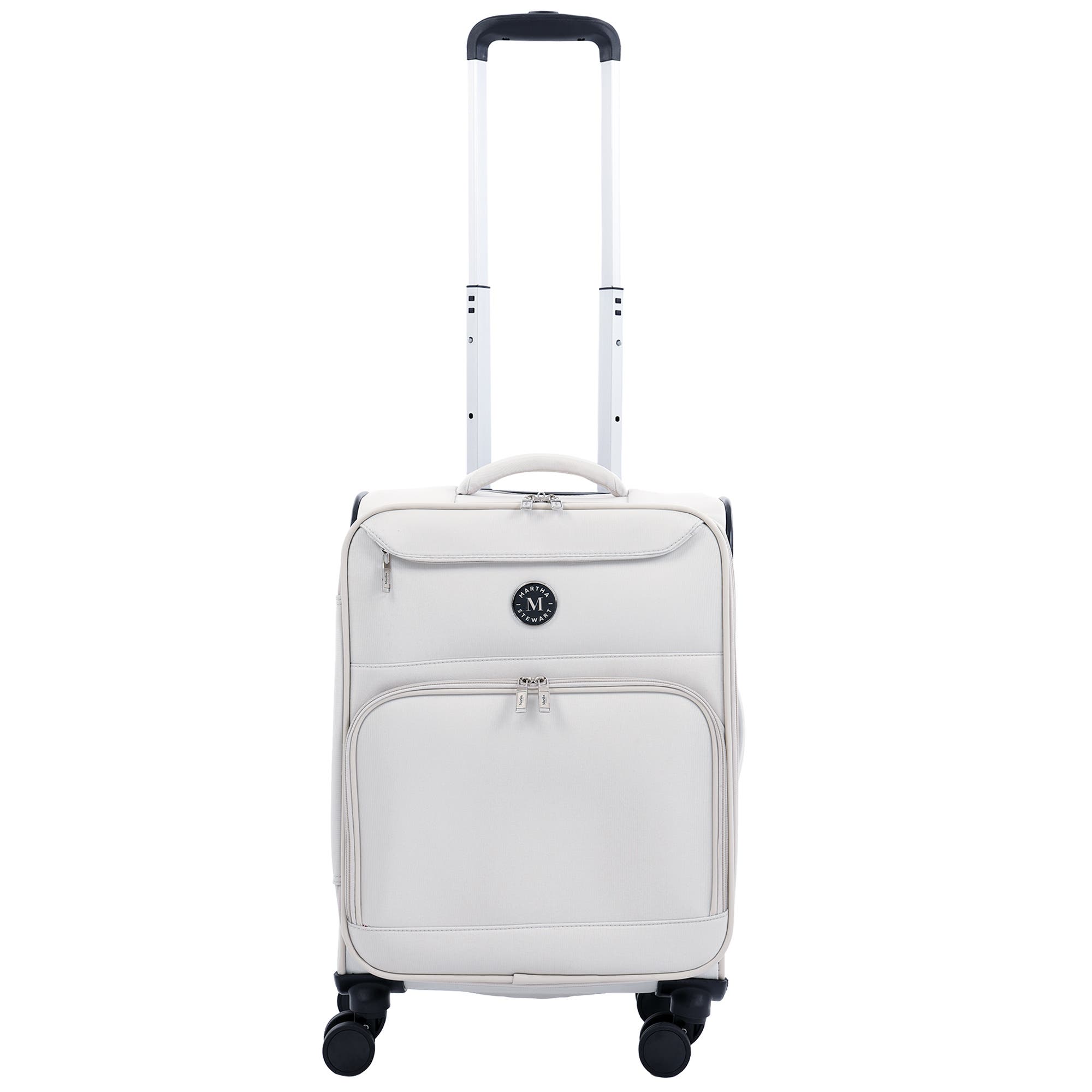 MARTHA STEWART 22" Softside Carry-On Luggage - Expandable Spinner with 8 Wheels & Front Zip Pockets, Alternate, color, Light Grey