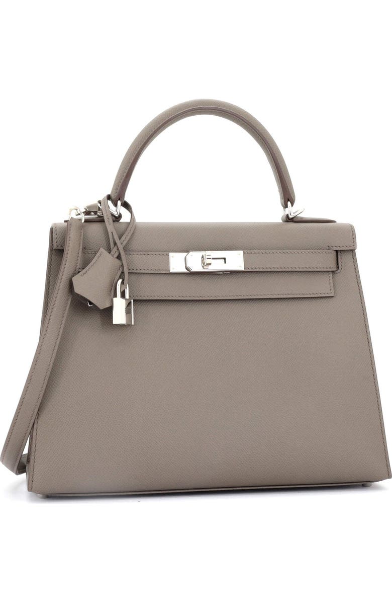 Pre-Owned Hermes Kelly Handbag Grey Epsom with Palladium Hardware 28, Alternate, color,