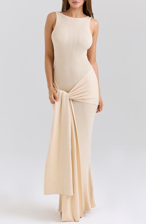 Akaia Draped Knit Maxi Dress