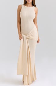 HOUSE OF CB Akaia Draped Knit Maxi Dress