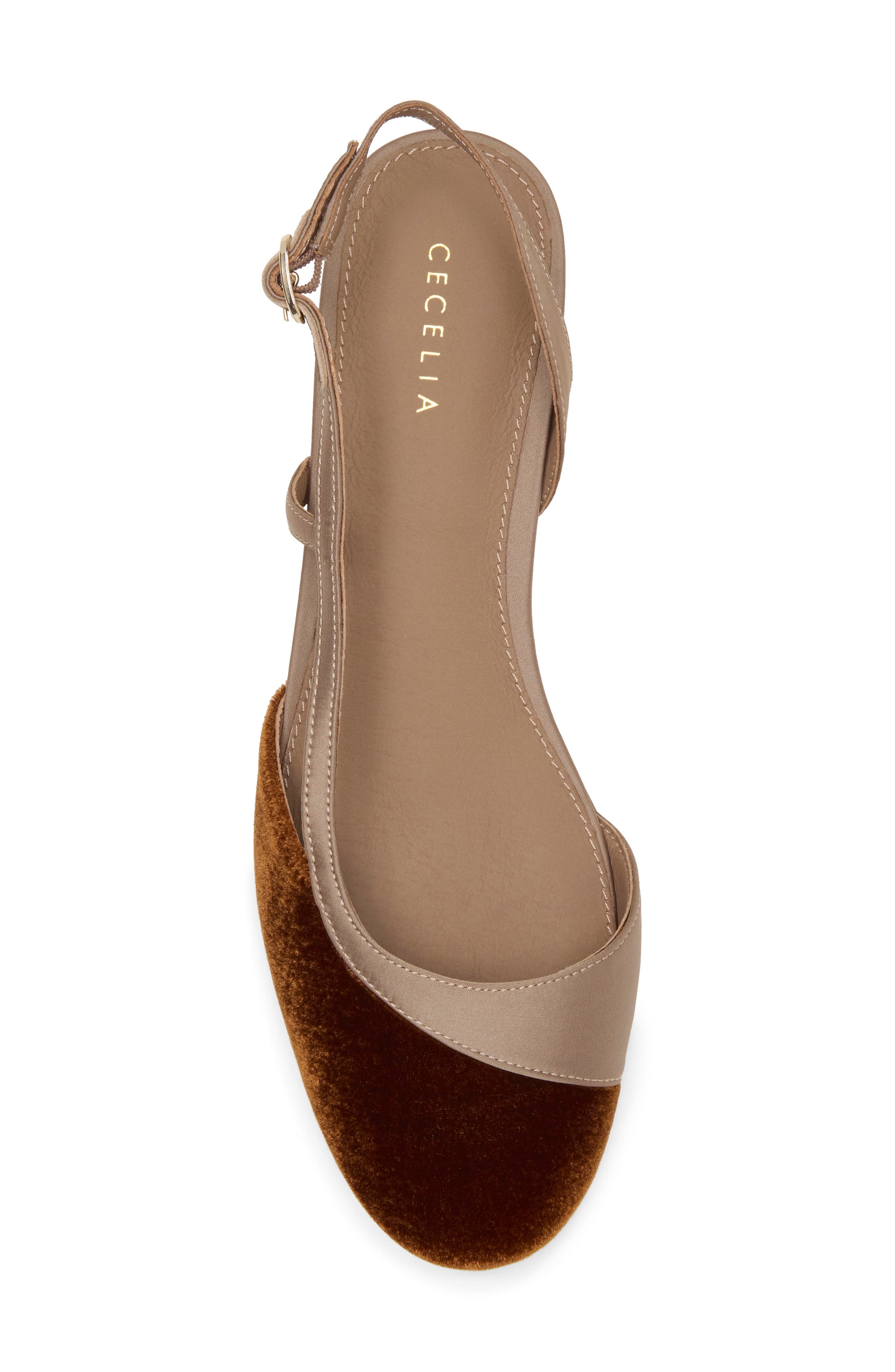 Heidi Slingback Half d'Orsay Flat, Alternate, color, CAFE