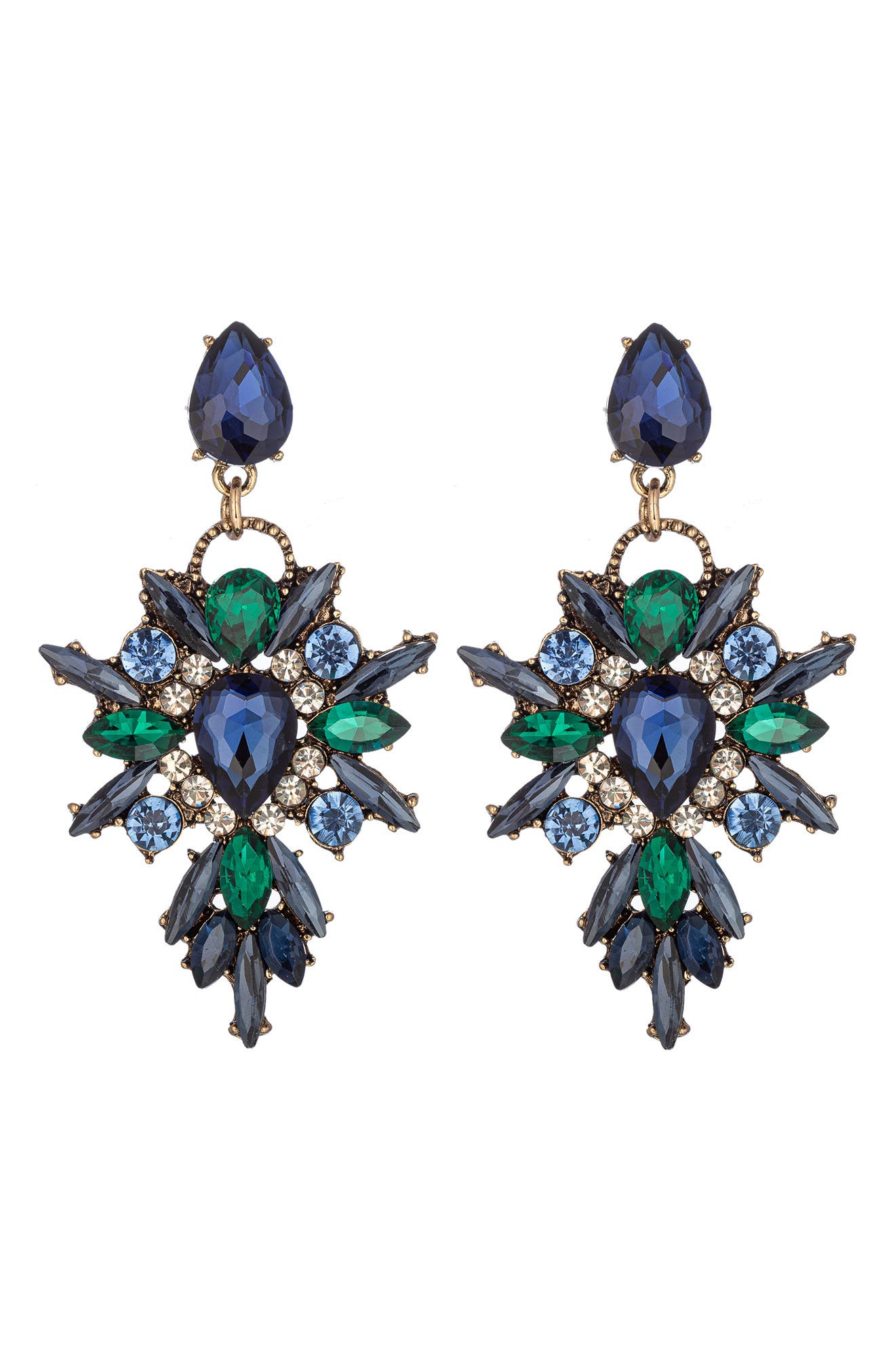 EYE CANDY LOS ANGELES New Gala Green Drop Earrings