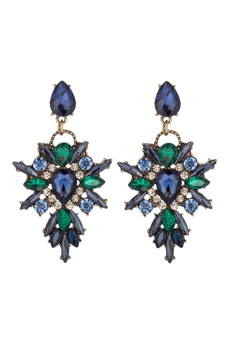 New Gala Green Drop Earrings, Main, color, GREEN