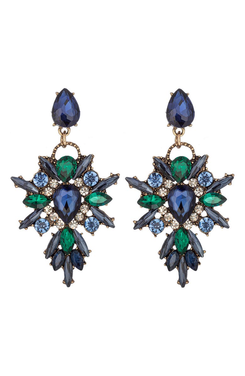 EYE CANDY LOS ANGELES New Gala Green Drop Earrings, Main, color, Green