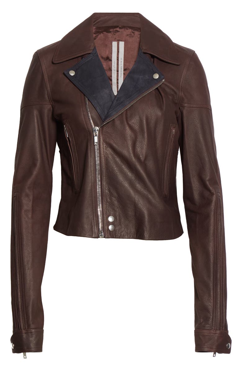 Rick Owens Dracubiker Leather Moto Jacket, Alternate, color,