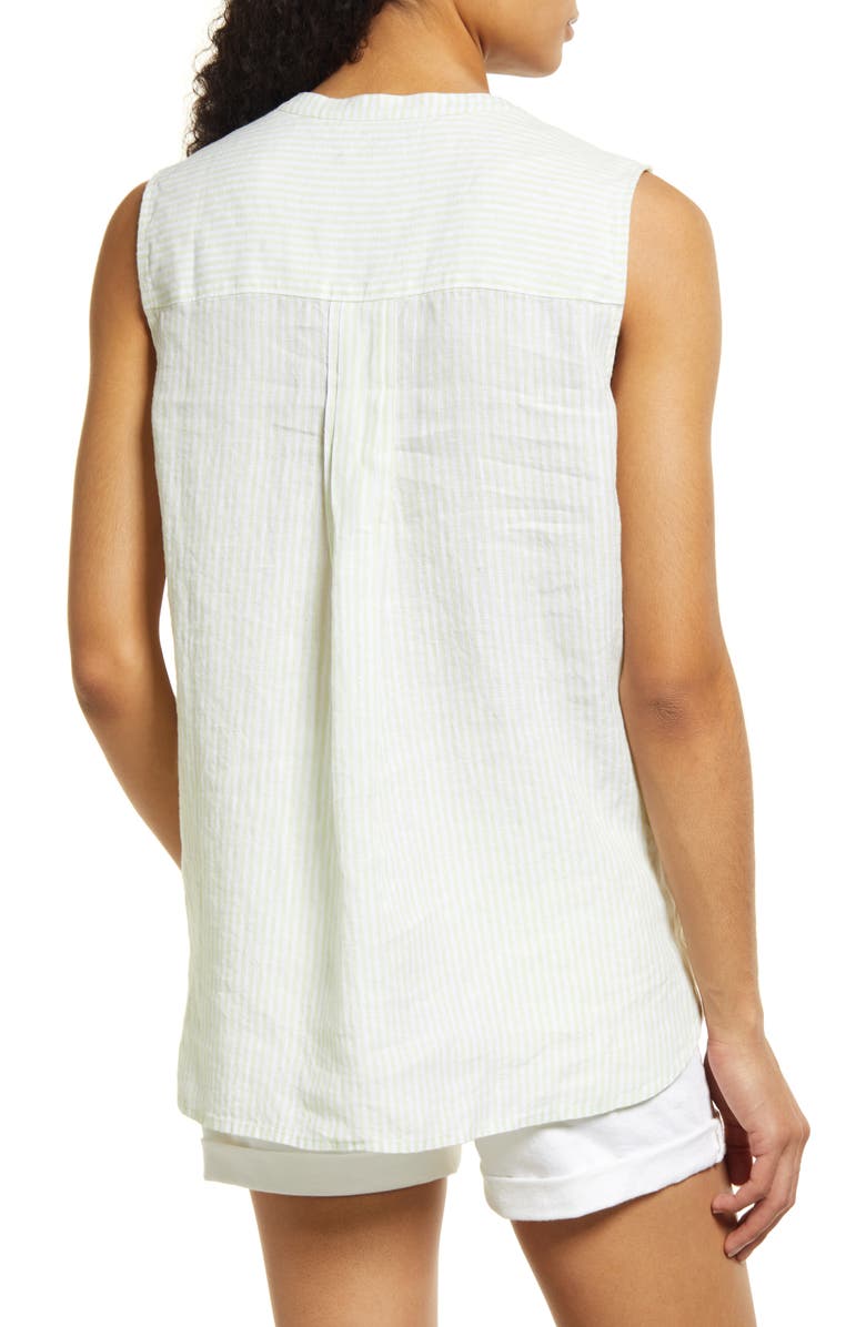 Tommy Bahama Sunshine Waves Sleeveless High-Low Linen Blouse, Alternate, color,