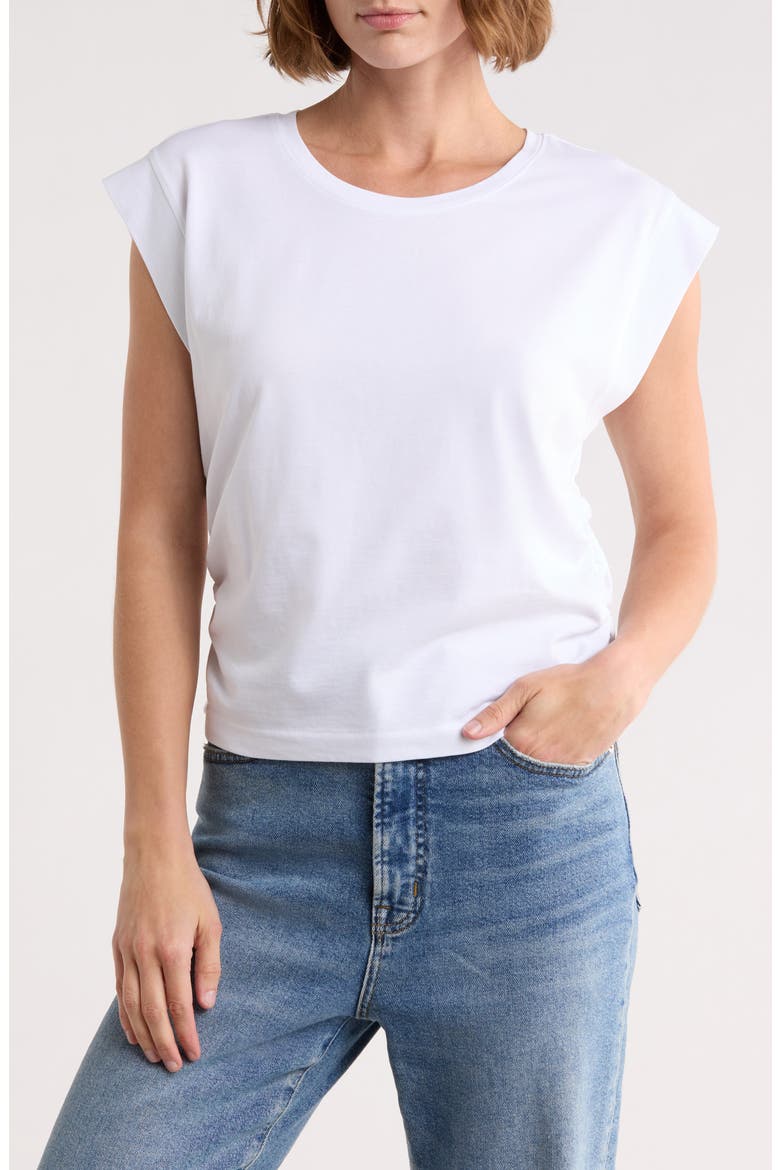 Side Cinch Muscle Tee, Main, color, EYELET WHITE