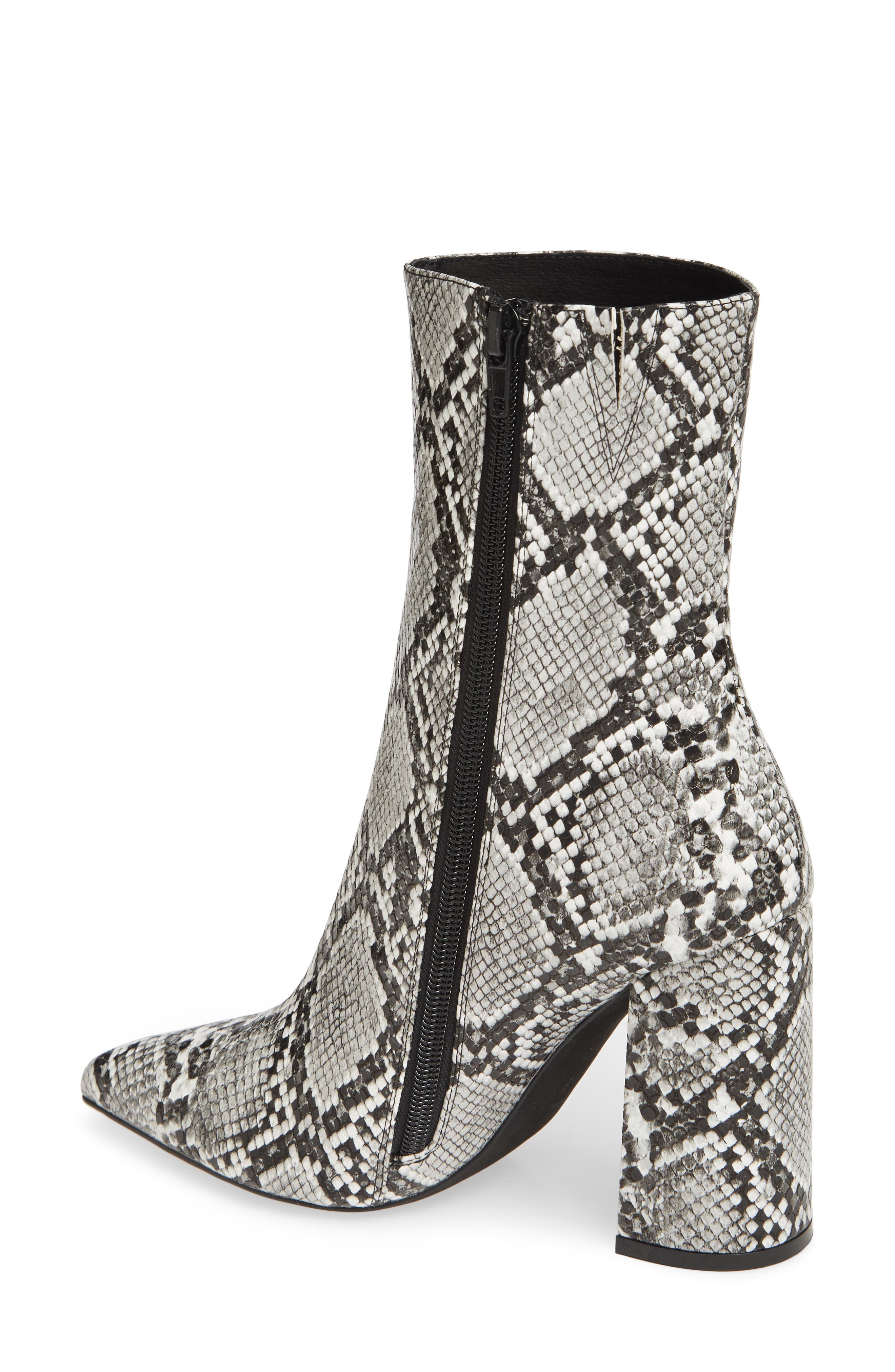 Siren Pointed Toe Bootie, Alternate, color, LIGHT GREY SNAKE PRINT