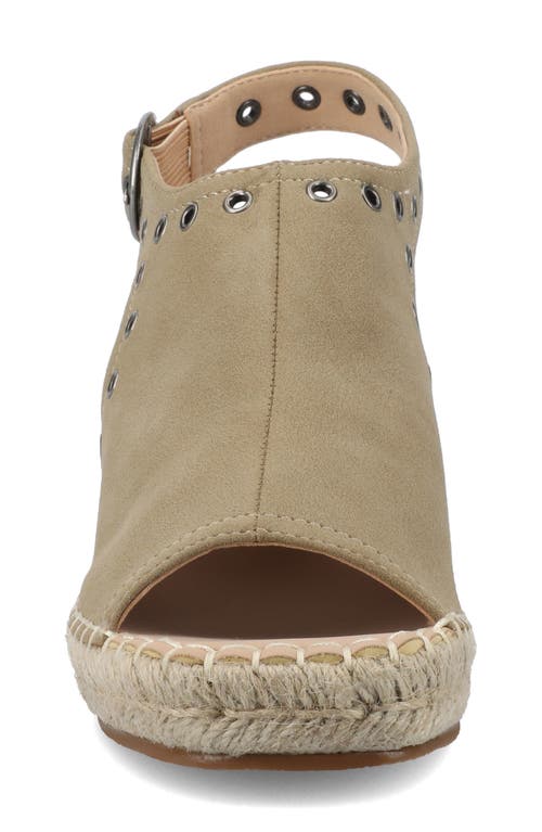 Journee Collection Crisie Espadrille Wedge Sandal In Taupe