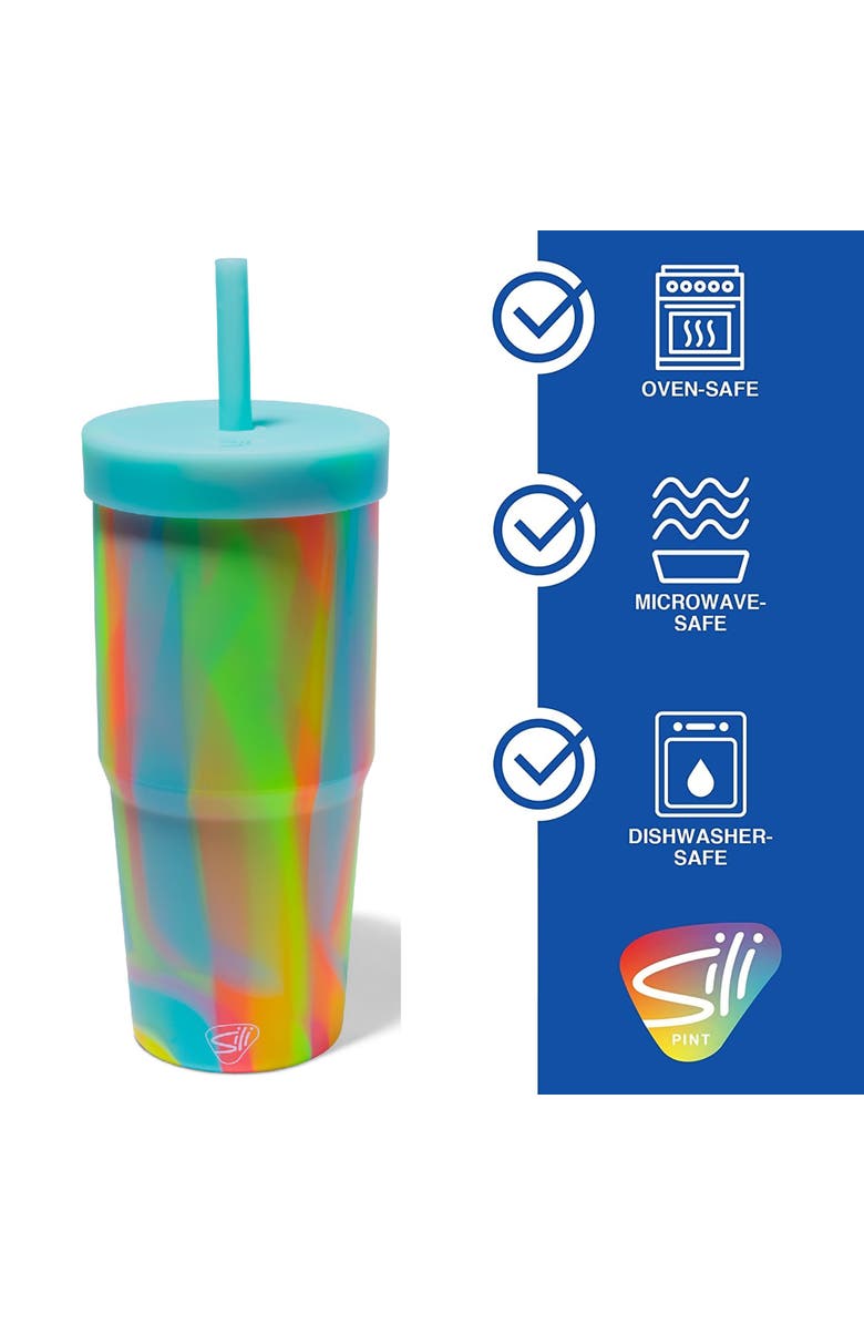 Silipint Silicone 32Oz Straw Tumblers 2 Pk, Alternate, color, Multicolored