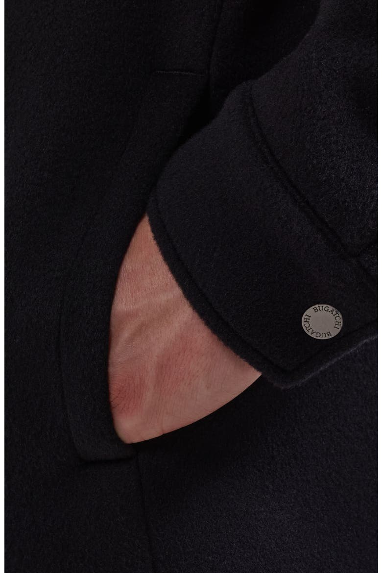 Leather Trim Shirt Jacket, Alternate, color, BLACK