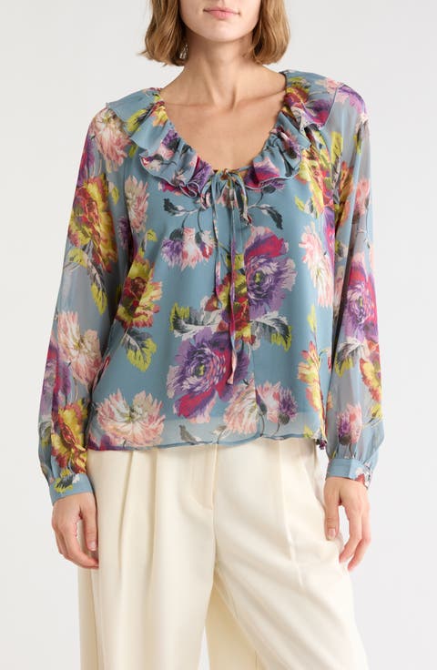 Ruffle Tie Neck Top