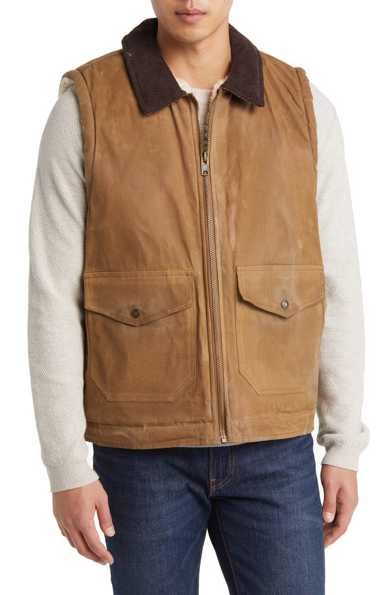 Schott NYC Water Resistant Waxed Cotton Utility Vest, Alternate, color, 