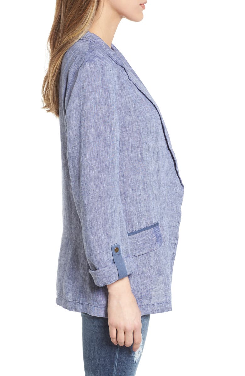 Caslon<sup>®</sup> Linen Boyfriend Blazer, Alternate, color, 