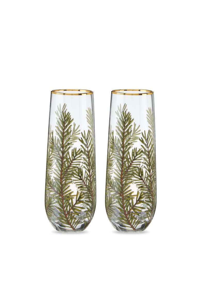TWINE Woodland Stemless Champagne Flutes Set of 2, Alternate, color,