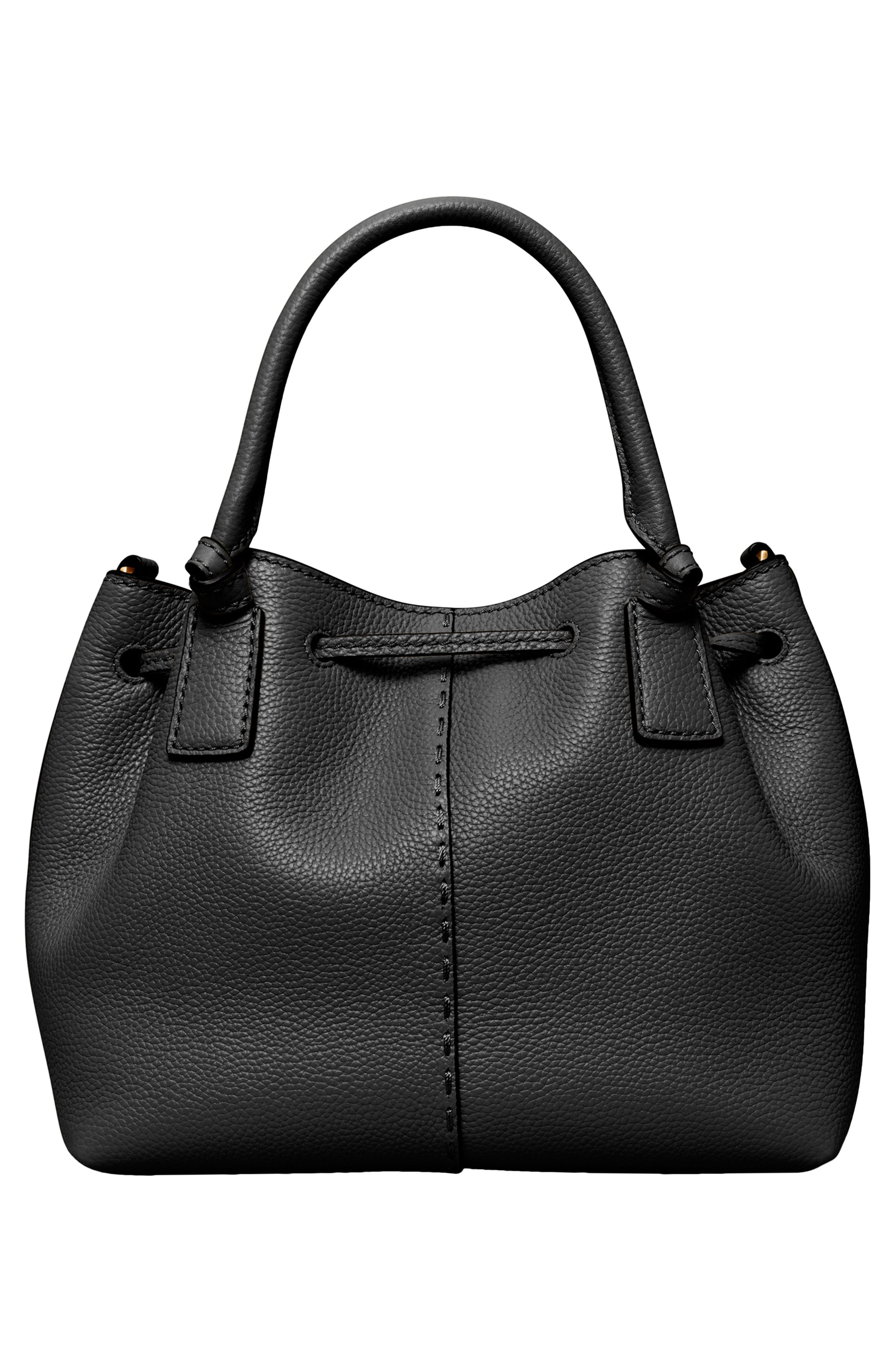 Tory Burch McGraw Small Drawstring Leather Satchel, Alternate, color, 