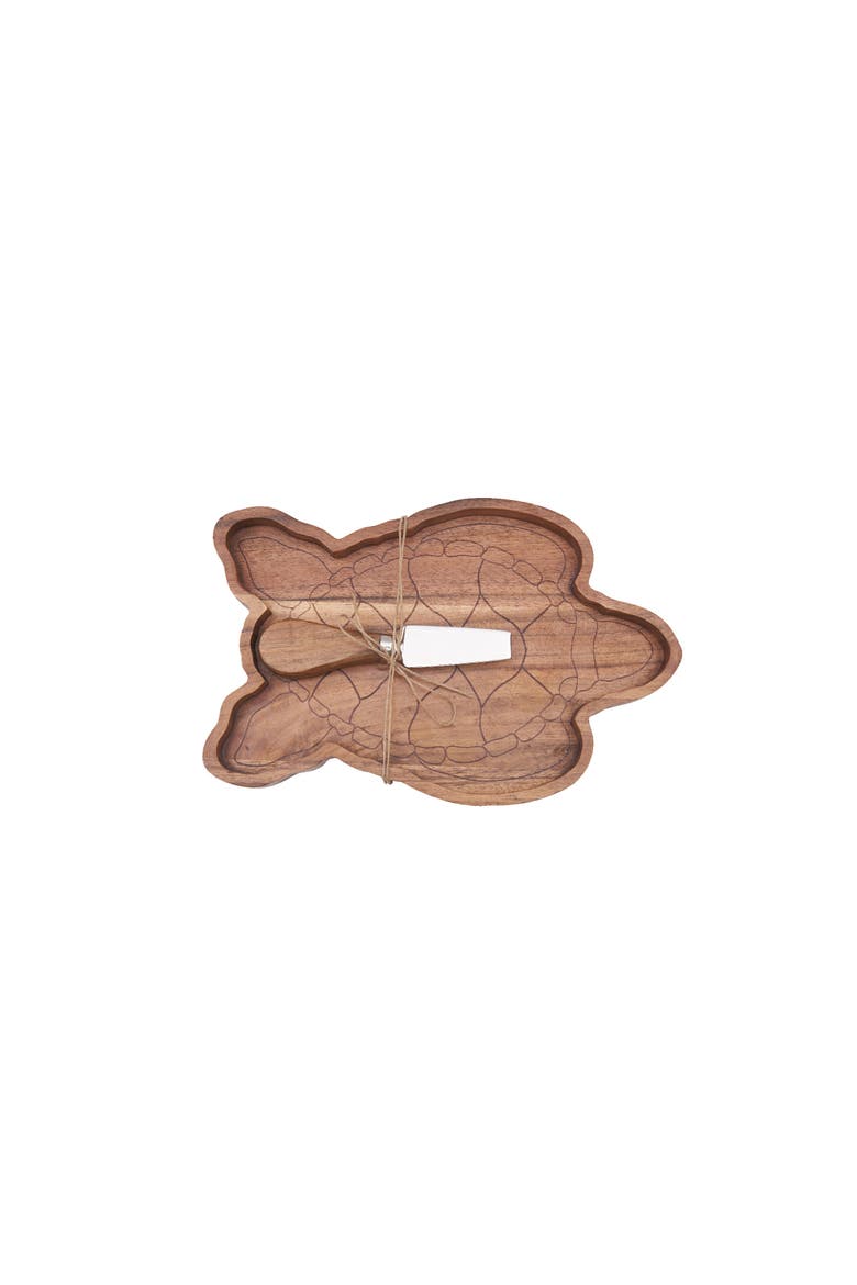 Turtle Serving Board with Spreader, Set of 2, Main, color, Brown