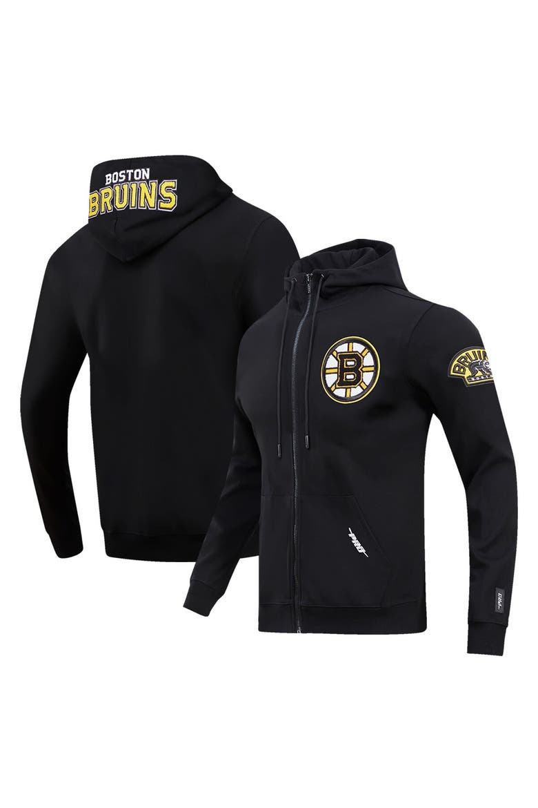 Men's Pro Standard Black Boston Bruins Classic Chenille Full-Zip Hoodie Jacket, Alternate, color, Black