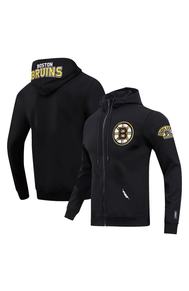 PRO STANDARD Men's Pro Standard Black Boston Bruins Classic Chenille Full-Zip Hoodie Jacket, Alternate, color, Black