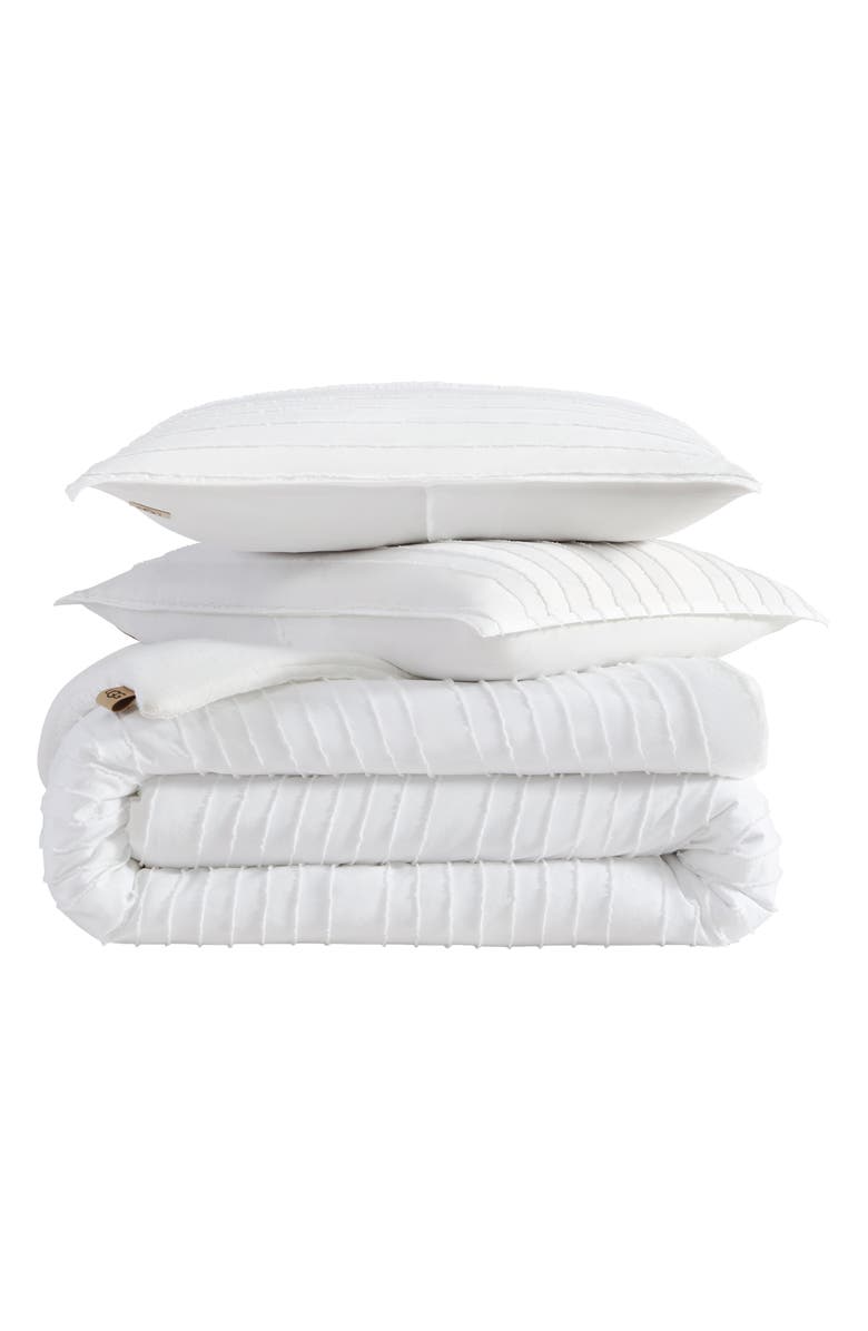 UGG<sup>®</sup> Devon Comforter & Shams Set, Main, color, Bright White Texture Stripe