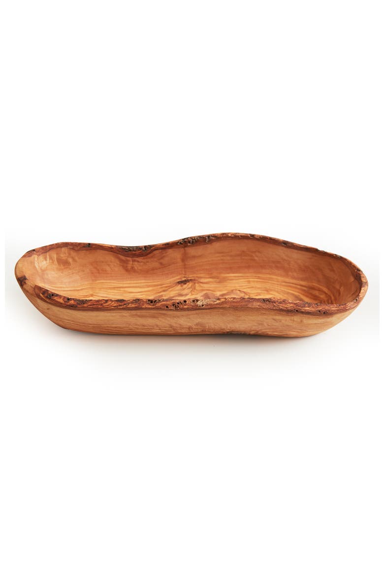 Olivewood Boat Shaped Bowl - Live Edge, Main, color, None