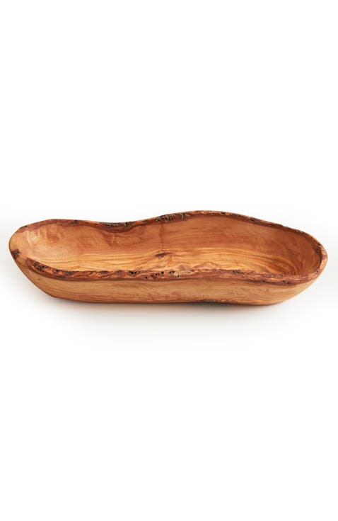 Olivewood Boat Shaped Bowl - Live Edge