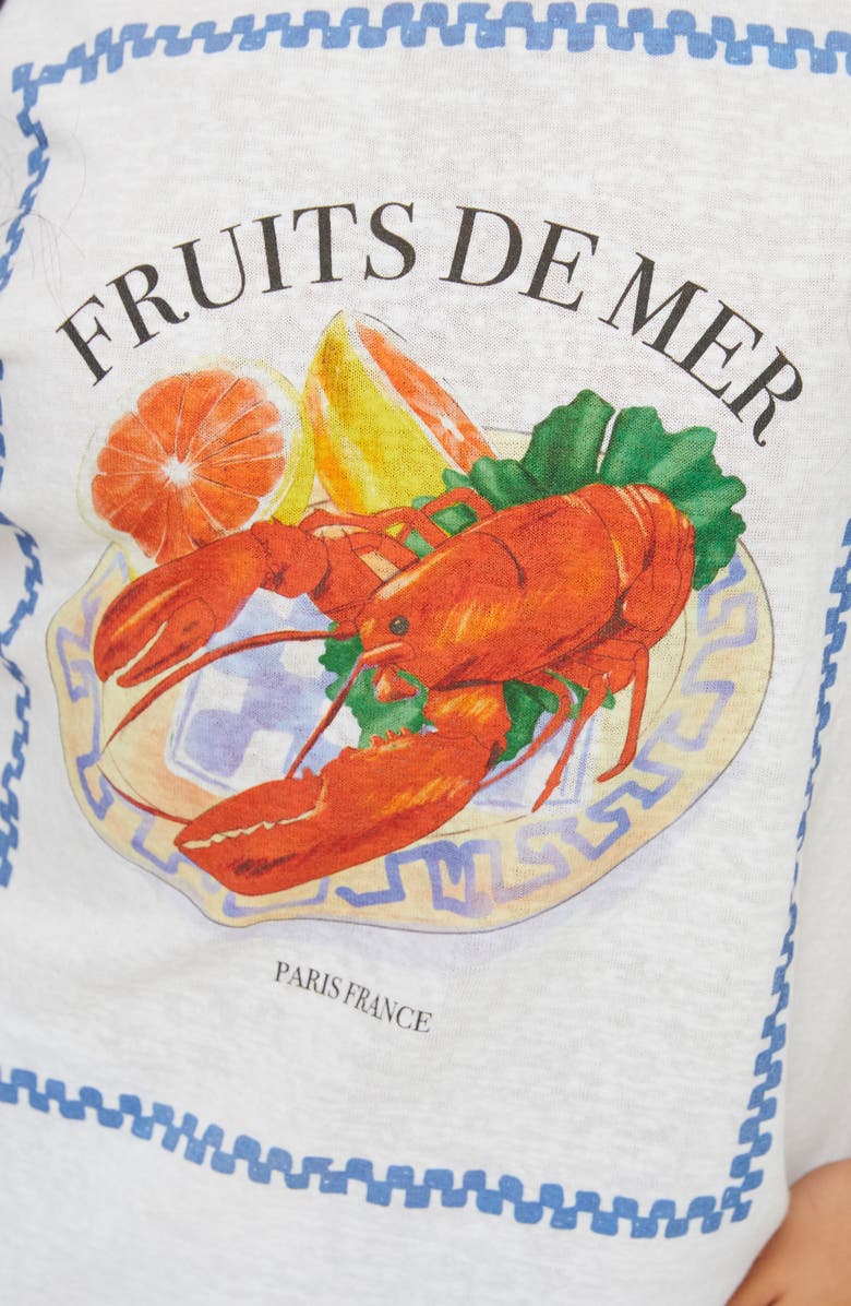 Princess Polly Larry Lobster Oversize Graphic T-Shirt, Alternate, color, White