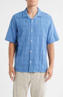 Wax London Didcot Seersucker Camp Shirt