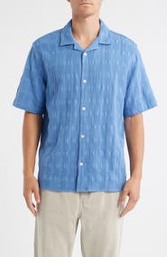 Wax London Didcot Seersucker Camp Shirt