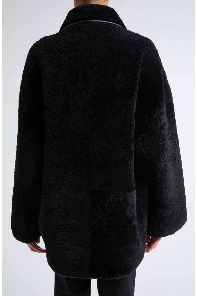 Genuine Teddy Shearling Overshirt Jacket, Alternate, color, BLACK