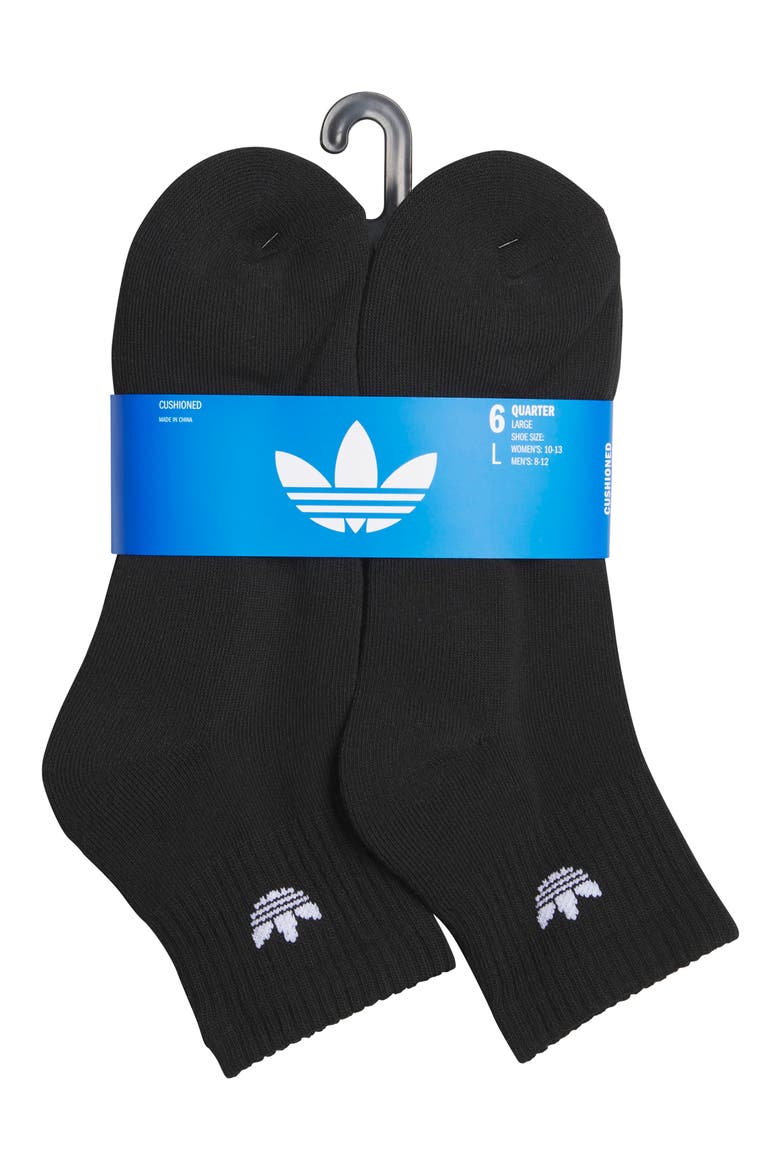Gender Inclusive Assorted 6-Pack Original Trefoil Crew Socks, Alternate, color, BLACK/ WHITE